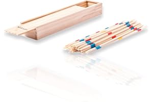 ANTEVIA MATÉRIAUX ANTEVIA - Jeux Mikado + Boite de Rangement en Bois | 41 Baguettes | Plus DE 10 MODÈLES | Jeu de société (Mikado)
