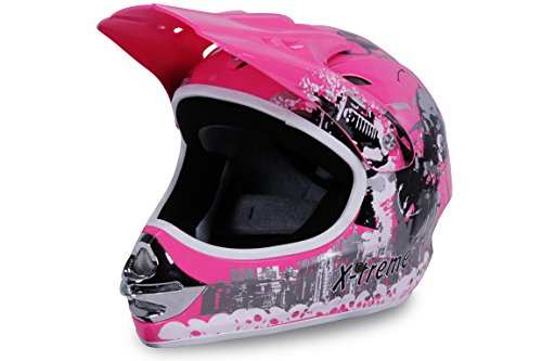 Motorradhelm Kinder Cross Helme Sturzhelm Schutzhelm Helm für Motorrad Kinderquad und Crossbike Modell Design 2015 in pink (Small)