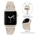 Produktbild LCLrute Kompatibel für Apple Watch Series 4, 3, 2, 1 Armband,ausgehöhlte-Out Rhinestone-Edelstahl-Stulpe-Armband 38 / 40mm