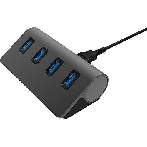 Sabrent USB HUB - Premium 4-Port USB 3.0 Schwarz Aluminum Hub (76cm Kabel) für iMac, MacBook, MacBook Pro, MacBook Air, Mac Mini oder einem beliebigen PC [Schwarz] (HB-MC3B)