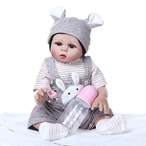 Terabithia 18 Pollici 48cm Realistico Full Body Morbido Silicone Vinile Realistico Bambole Flessibili Neonati rinati Dolce coccolone Premie Baby Girl Doll con Coperta
