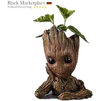 Baby Groot Blumentopf - Übertopf Groß Aquarium Deko Figur Holz