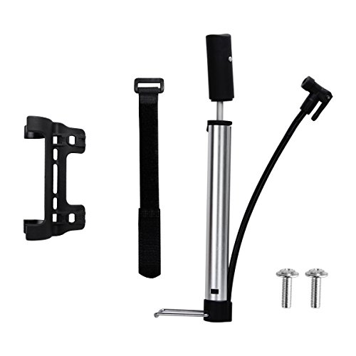 Mini Fahrradpumpe aus Aluminium Kompatibel mit Presta und Schrader Ventile, Silber/Schwarz Tragbare Mini Bike Pumpe mit Rahmen Montage, Perfekt für Fahrrad – Not Just A Gadget - 4