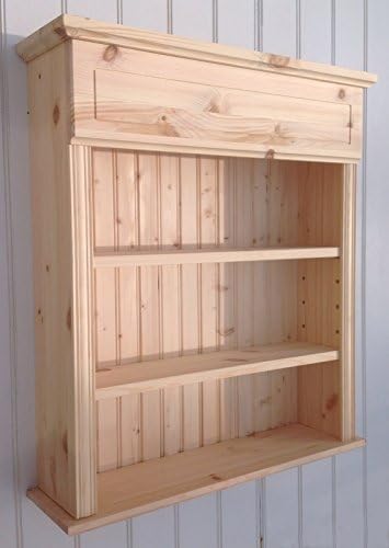 Original Crate Furniture Wall Cabinet Shelf Unit Spice Rack Storage Shelves for Kitchen Bathroom, Natural Pine