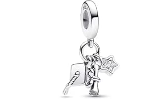 GHMIOU Charms Oro Abalorio de plata de ley 925 con números para pulseras y collares, cumpleaños para mujeres, Plata, Circonita cúbica