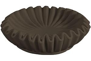 Carpango Ciotola decorativa in resina, grande ciotola rustica per frutta, ciotola decorativa scanalata con volant, adatta per riporre piccoli oggetti (nero)