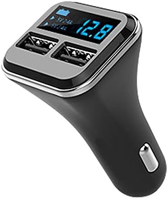 DINTO Dual USB Car Charger 24W 4.8A Travel Car Charger Adapter Power with LED LCD Screen Display Car Battery Monitor for iPhone, iPad, Galaxy S8 S7 S6 Edge Plus, Note 5 4, Nexus, HUAWEI and More