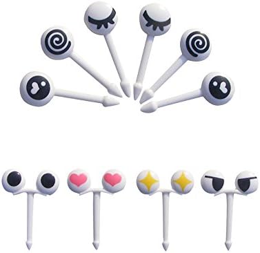 GiftsHome 10 pcs Reusable Mini Cute Eyes Fruit Dessert Plastic Forks Tableware Animal Food Picks for Multiple Use Party Holder Child Cake Decor 2 Pack