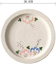 Western food plate steak round household use large flat fruit tray tableware creative plate-C