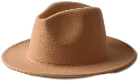 MXNET Men Women 100% Wool VTG Wide Brim Felt Trilby Fedora Hat ( Color : 3 , Size : 57-58CM )