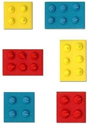 Anniversary House Building Block Sugarcraft Cake Toppers (6 pack)