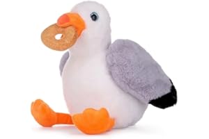 UKToyworld Steven Seagull 12 Inch Seagull with Doughnut Soft Plush Toy Doughnut Plush Bird Toy