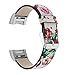 Produktbild Compatibel Fitbit Charge 2 Armband Leder in 4 Farben, Unisex Fashion Printing Leather Bracelet Smart Watch Uhrenarmband Ersatzarmband für Fitbit Charge 2. (B)