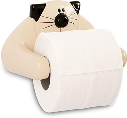 2KEWT CERAMIC WALL CAT DESIGN TOILET PAPER HOLDER