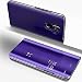 Produktbild HMTECH Huawei Mate 20 Hülle Kristallklar Plating Überzug Spiegel Makeup Flip PU Lederhülle im Bookstyle Hart PC Magnetverschluss Standfunktion Schutzhülle für Mate 20,Purple PU Mirror
