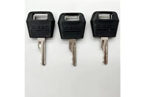 SHINEKOO 3 x Ignition Key Replacement Key Fit Case IH Tractor Dozer Excavator D250 Suitcase International Harvester Excavator