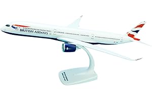 AeroClix British Airways Airbus A350-1000 Model Plane – 1/200 Scale, 14.5" Long - Large Plastic Detailed Display Model with Stand