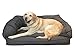 Produktbild Hundebett und -sofa aus Schaumstoff mit Formgedächtnis (groß, grau 100 x 70 x 35 cm), stabiler Premiumschaumstoff (10 cm) mit Formgedächtnis. Bieten Sie Ihrem Hund eine gemütliche Polsterung & Komfort