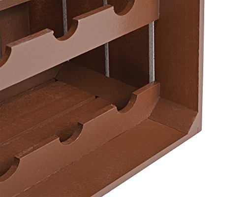 ts-ideen Landhaus Weinregal Braun für 16 Flaschen Flaschenregal braunes Holz Wein Regal Board - 6