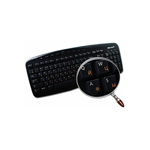 Russische transparente Tastaturaufkleber mit Orangen Buchstaben – Geeignet für jede Tastatur - 2