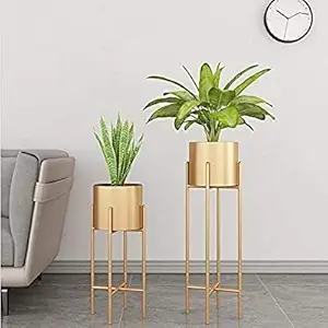 S.F.Decor Iron Plant Flower Pot Stand Metal Tall Plant Stand Pot Plant Stand SMALL-24 INCH,MEDIUM-30 INCH (Copper)