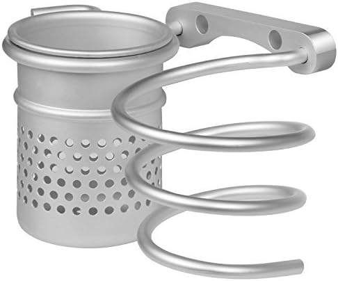 Hair Dryer Holder,Sanmersen Wall Mount Hair Dryer Hanging Rack,Spiral Blow Dryer Holder, Aluminum Hair Styling Stand Organizer With Cup Perfect Bathroom Storage Shelf