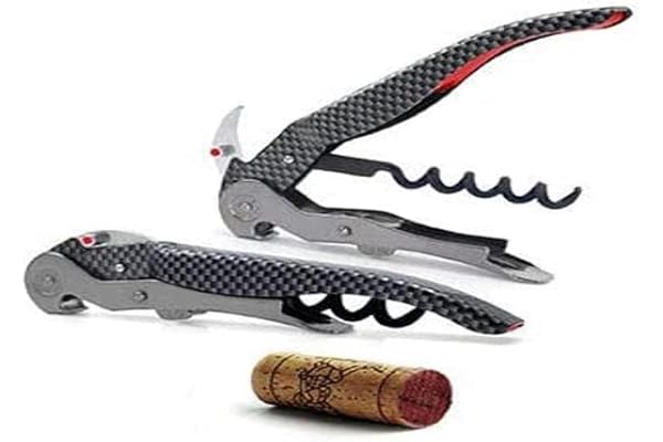 Pulltex ClickCut Monza, infällbar korkskruv med dubbla spakar. Öppningsbar med bara en hand. Exteriör finish Carbon Effect