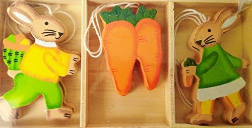 Easter Wood Hanging Bunny Rabbit Carrot Hanging Decoration Home Bucket Table Bonnet Basket Nest Kids Egg Hunt Deco 1-2cm