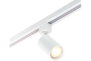 Qub Focus III – Spot LED GU10 sur rail monophasé – blanc – orientable – compatible système 1 phase – design moderne – éclairage directionnel