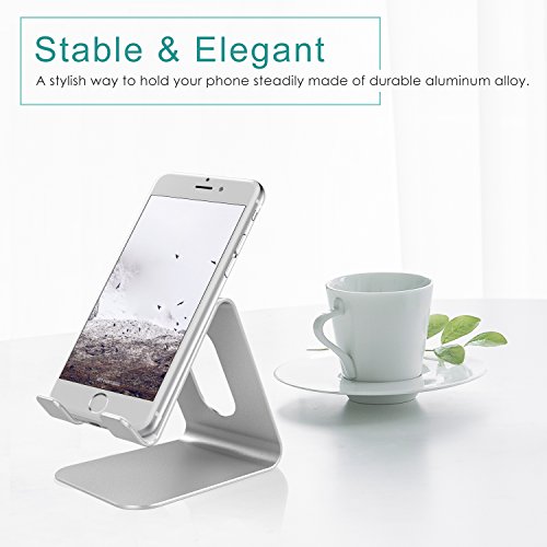 Handy Halterung, Sunvito Aluminium Metall stÃ¤nder Halter Desk Desktop Handy StÃ¤nder fÃ¼r iPhone Samsung Huawei iPad Tabletund E-Reader andere Smartphone(Silber)