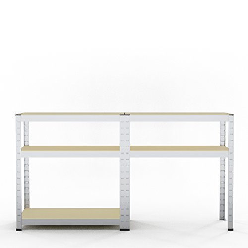 Schwerlastregal Steckregal 160x80x40 cm Kellerregal 700 kg Tragkraft Lagerregal Werkstattregal Regal verzinkt - 8