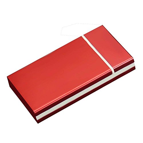Preisvergleich Produktbild NACHEN Schlanker Zigarettenetui Mit Automatischer Abdeckung Ultradünner Kreativer Zigarettenhalter-Kasten Hält 20 Dünne Zigaretten,Red,108X60x16mm