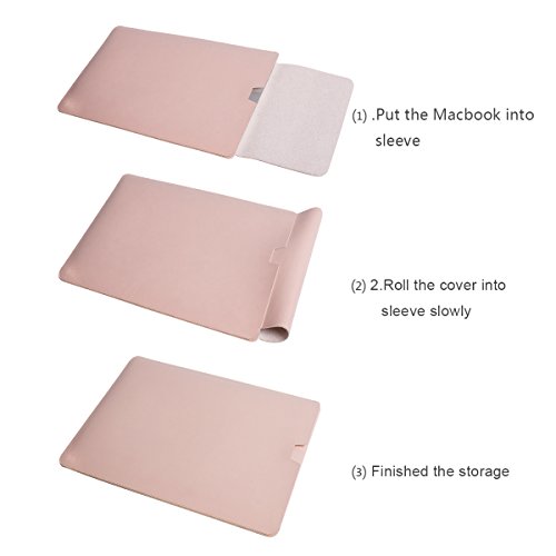 WALNEW Schlanke Leder New MacBook Air 12 Zoll Hülle, MacBook Schutzhülle, Hülle, Case, Cover, New MacBook Air 12 Zoll Hülle mit Handgriff, geschütztes Inneres und externes Mousepad - 6