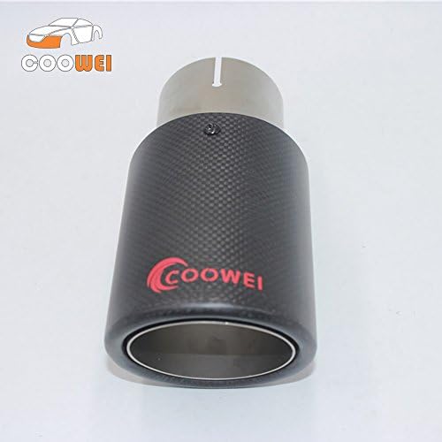 1pcs Coowei Inlet 2.5'' (63mm) Outlet 4'' (101mm) Universal Carbon Fiber Exhaust tip muffler pipe