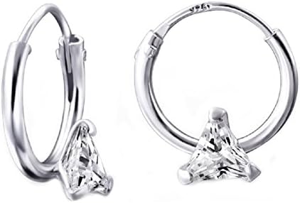 Childrens Real Silver Cubic Zirconia Sleepers 9mm RSBE616261