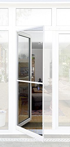 Xclou Fliegengitter für Türen – Fliegengittertür mit Rahmen in Weiß – Insektenschutz für Balkon- und Terrassentür – Moskitonetz mit Spannrahmen aus Aluminium – Gitter gegen Insekten und Kleintiere - 2