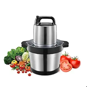 SHOPPOFOBIX Stainless Steel Electric Meat Grinders with Bowl 700W Heavy for Kitchen Food Chopper, Meat, Vegetables, Onion , Garlic Slicer Dicer, Fruit & Nuts Blender (6L, 1200 Watts)