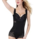 Tangda Mujer Bragas Braguitas Calzones Encaje Abdomen Cintura Body Corset Invisible Sexy Lencería Moldeadora Adelgazante Efecto con Tirantes Chinlon Shapewear Push-up Negro