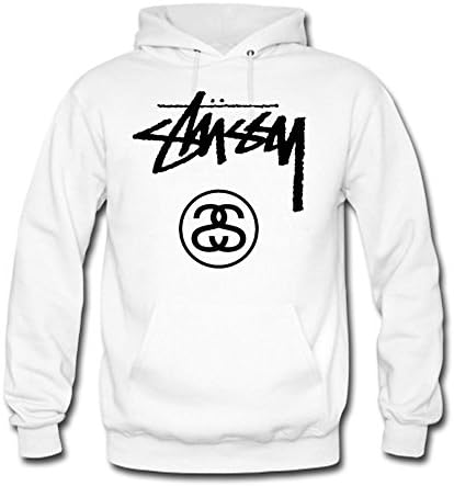 Stussy Logo Women's Hoodie -  white - Medium