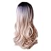 HANNE Ombre Color 1B/Blonde Long Curly Wig Heat Resistant Synthetic Cosplay Wig Full Wig for Women Party Wigs