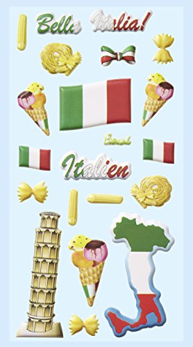 Softy-Sticker, Italien, Schiefer Turm von Pisa,Eis, Italienische Fahne
