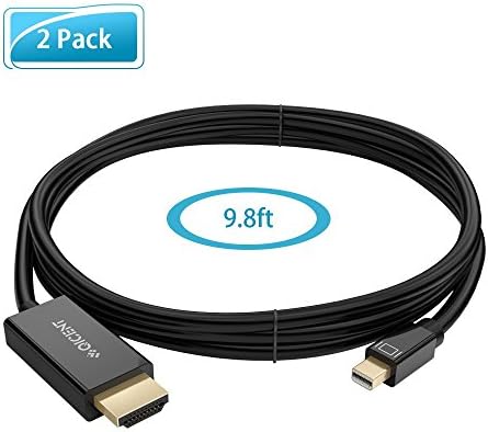 QICENT Mini Displayport to HDMI Converter Gold-plated With Audio For iMac, Microsoft Surface Pro,HP-3M (2 Pack)