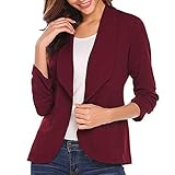 iHENGH Neujahrs Karnevalsaktion Damen Herbst Winter Bequem Mantel Lässig Mode Jacke Frauen Art und Weisefrauen OL Art Dreiviertelhülsen Blazer eleganter dünner Anzug Mantel