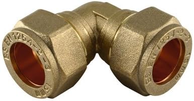 10MM OD EQUAL METRIC 90 ELBOW BRASS - 90 (Brass compression fittings, metric) - PACK SIZE: 1x5