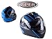 Price comparison product image Motorcycle Motorbike Helmet 3GO E5V Full Face Helmet Crash Racing Touring Helmet With Inner Visor 3D New Design Black/Blue (S)