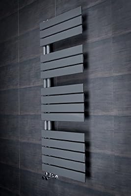 WarmeHaus Sèche-serviettes électrique mixte Kristiansund 745W - 1380 x 500mm Gris - radiateur salle de bains - Livraison gratuite