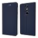 Produktbild HopMore Nokia 7 Silikon Leder Hülle mit Kartenfach Klappbar Einfarbig Design Bumper Ledertasche Standfunktion Holster Bookstyle Schutzhülle Handyhülle Tasche Cover Case pour Nokia 7 - Blau