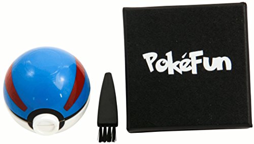 PokéFun – Superball Pokeball Weed Grinder | Herb Crusher | Gewürzmühle | Krautmühle | Siebgrinder | Crusher 3 teilig | 55 mm | Pollenfilter | Pinsel - 2