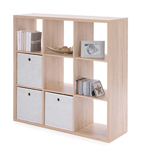 Regal, Bücheregal, Holzregal ,Regalsystem, Aktenregal, Raumtrenner, Maße: B/H/T 107/107/33 cm