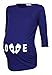 Happy Mama. Women's Maternity Love and Little Feet Funny Print T-shirt Top. 548p (Navy, UK 18/20)